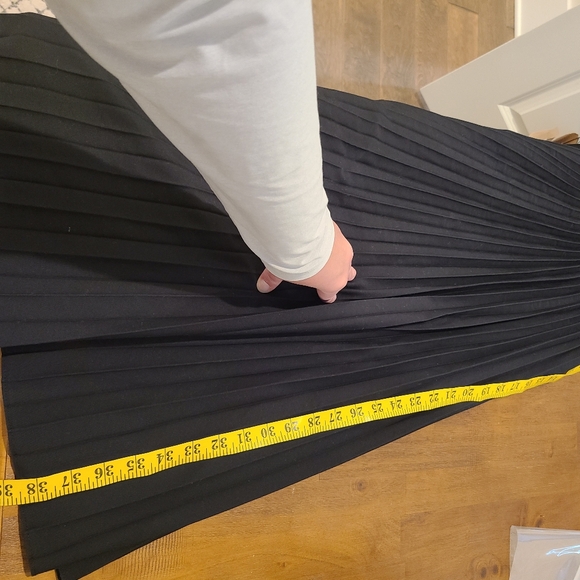 J.Crew Black Smocked Waist Pleated Skirt Midi Dress - Picture 8 of 9